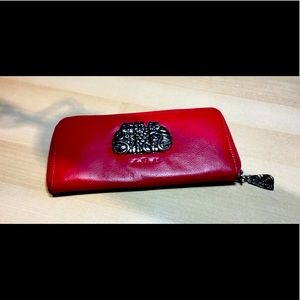 Ladies Genuine Red Leather Cat Wallet